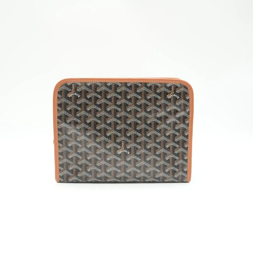 Goyard Jouvence MM Toiletry Brown Bag Black & Tan Brown Canvas Very good - Back View