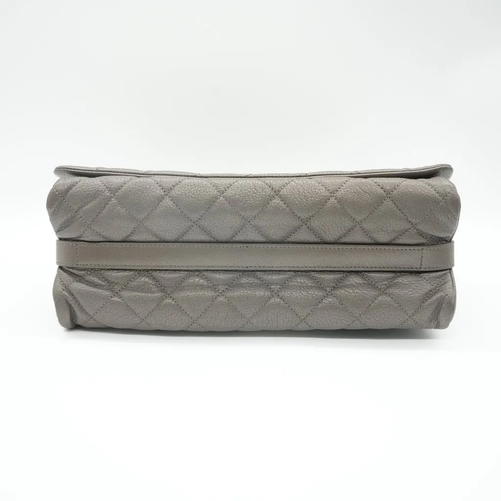 Chanel City Walk Flap Grey Leather Good - Inside View