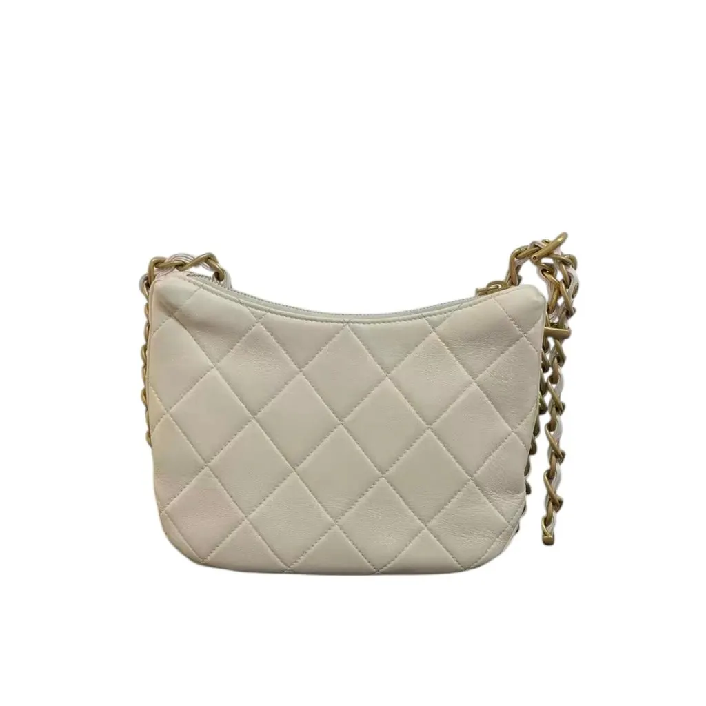 Chanel CC Chain White Leather Good - Model View