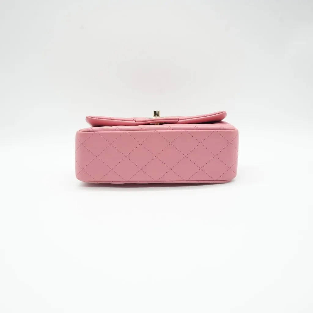 Chanel Single Flap Mini Pink Pink Leather Good - Inside View