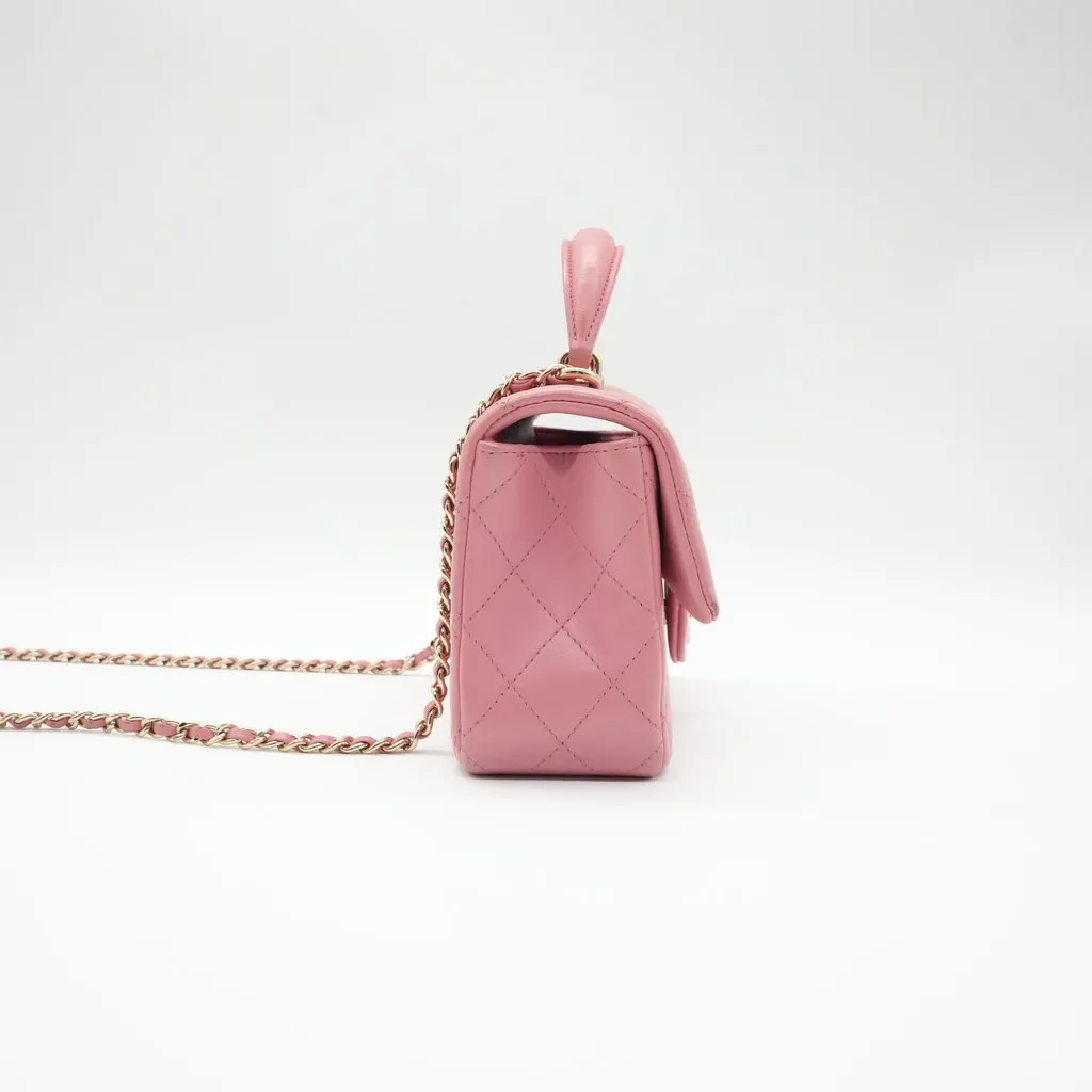 Chanel Single Flap Mini Pink Pink Leather Good - Box View