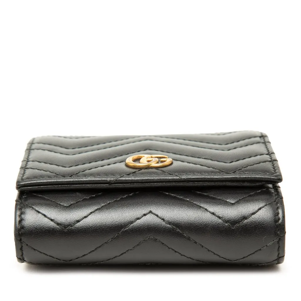 Gucci GG Marmont Matelasse Calfskin Card Case Wallet Black Leather Very good - Inside View