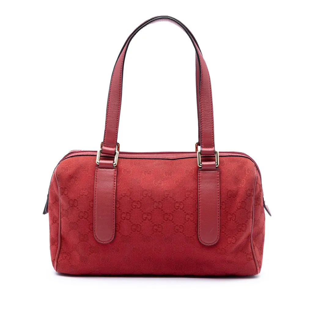 Gucci GG Canvas Boston Bag Red Very good - Front View