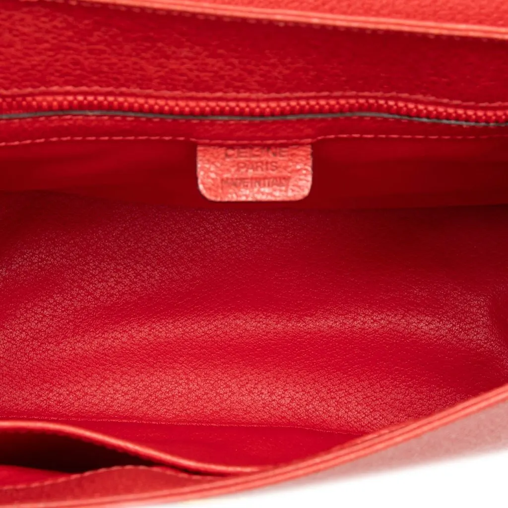 Celine Leather 16 Turn Lock Top Handle Bag Red Leather Very good - Model View