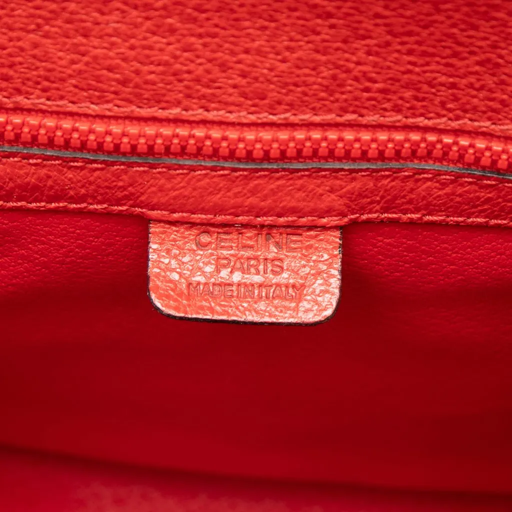 Celine Leather 16 Turn Lock Top Handle Bag Red Leather Very good - Box View