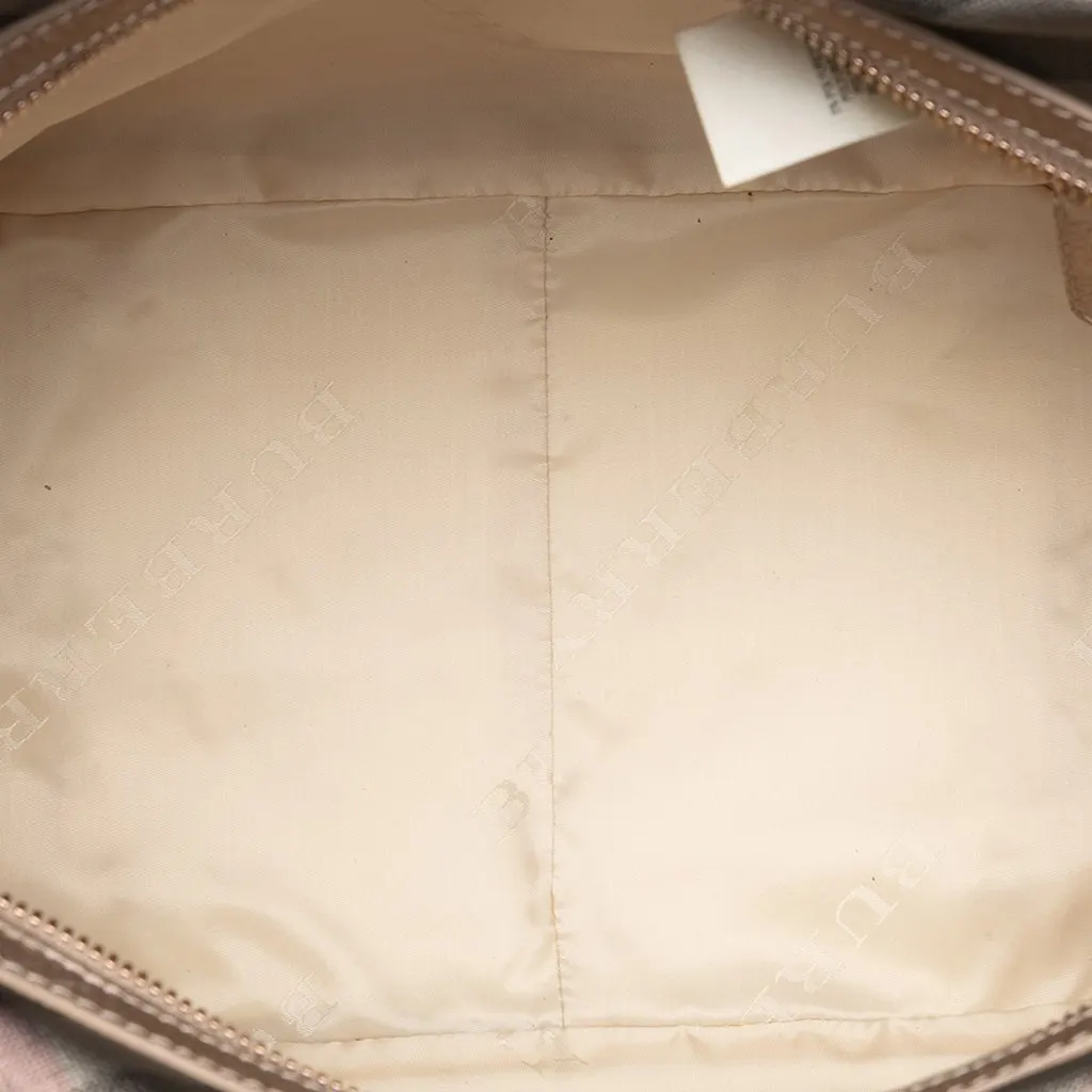 Burberry Smoke Check Coated Canvas Oakford Handbag Grey Very good - Model View