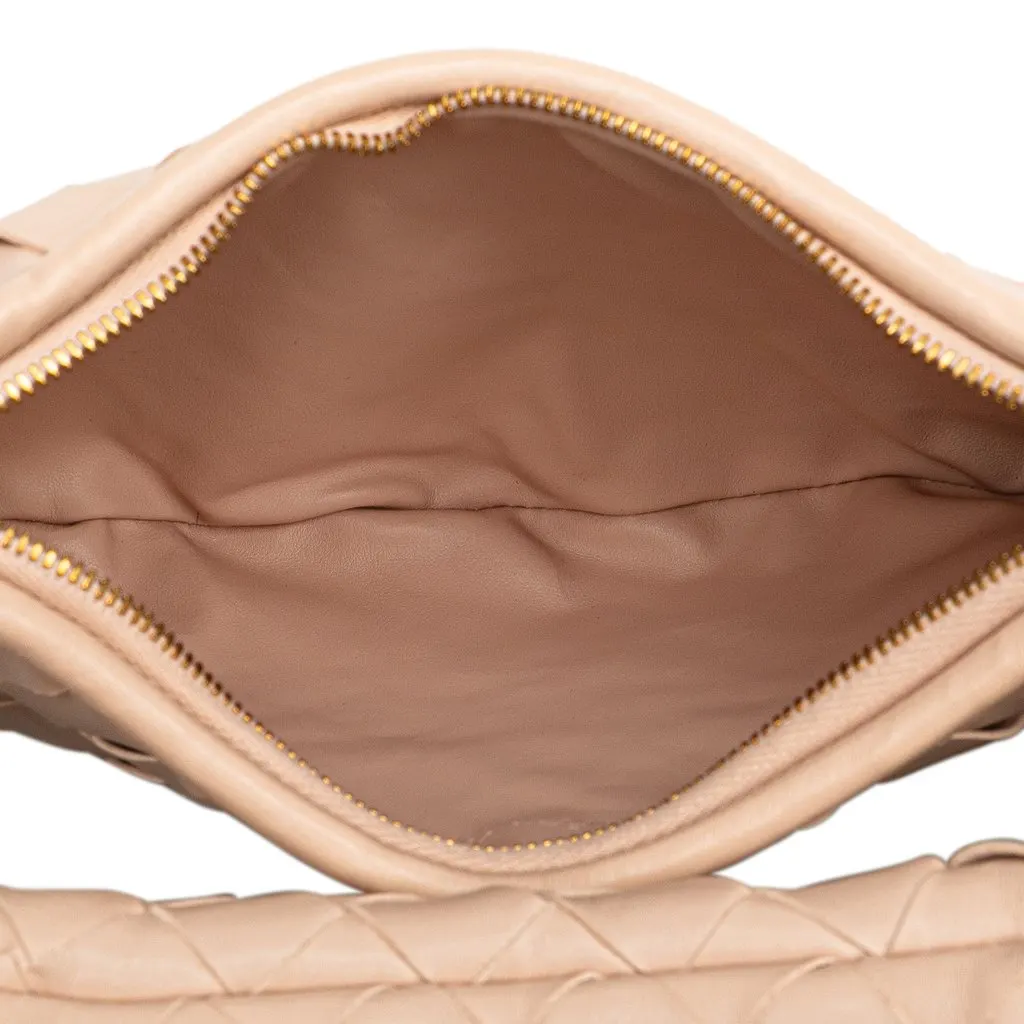 Bottega Veneta Small Nappa Intrecciato Gemelli Hobo Pink Leather Very good - Model View
