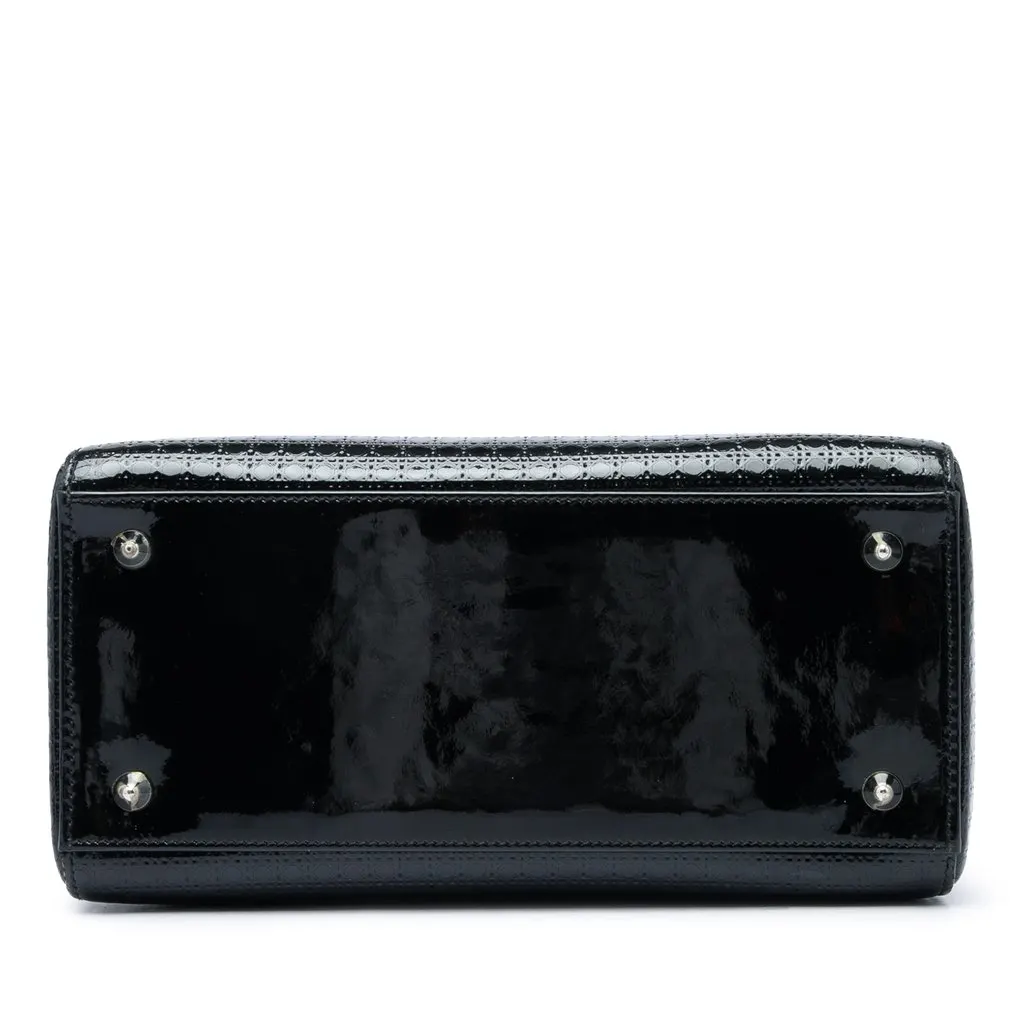 Dior Medium Metallic Patent Microcannage Lady Dior Black Leather Very good - Inside View