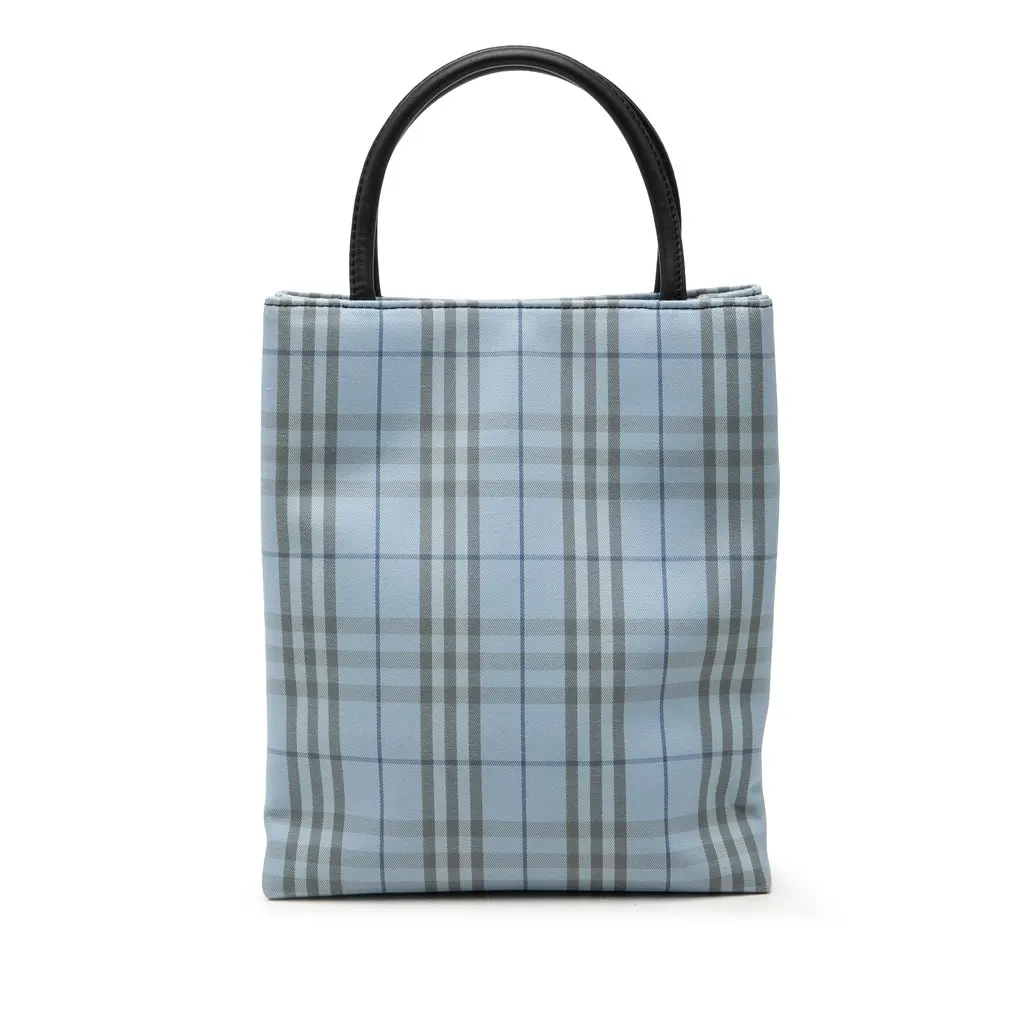 Burberry House Check Canvas Handbag Blue Very good - Front View