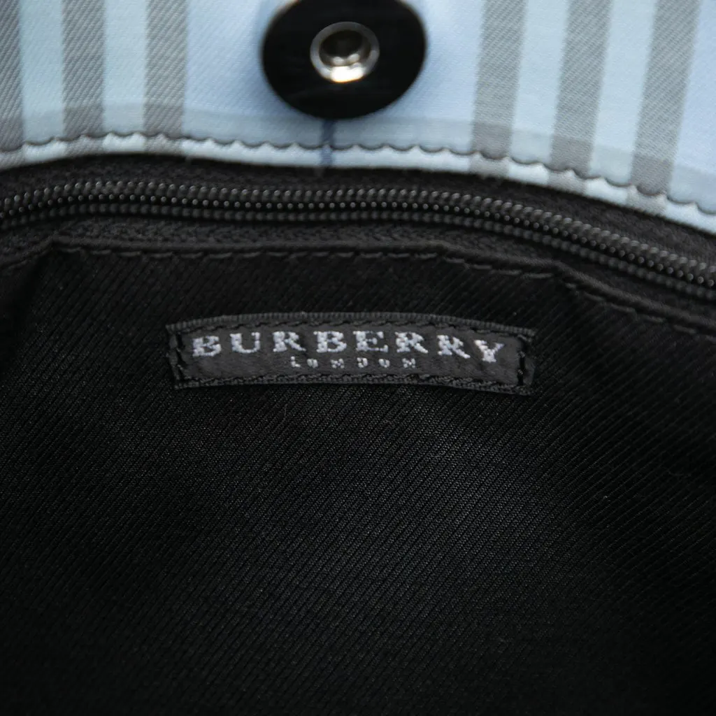 Burberry House Check Canvas Handbag Blue Very good - Box View