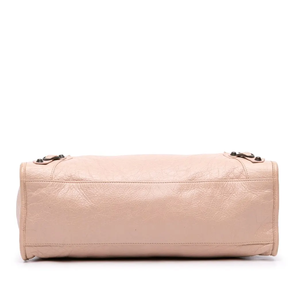 Balenciaga Lambskin Motocross Classic City Satchel Brown Leather Good - Inside View