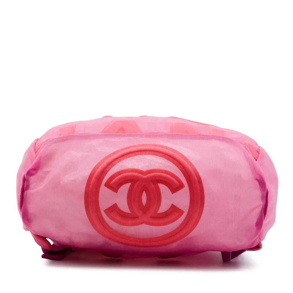 Chanel Mesh Logo Doudoune Backpack Pink Very good - Inside View