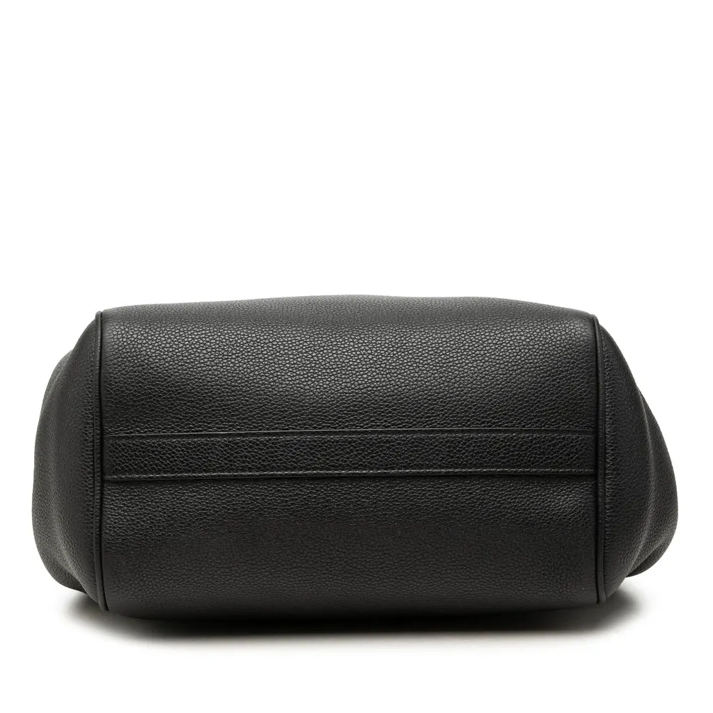 Celine Small Grained Calfskin Folded Cabas Tote Black Leather Good - Inside View