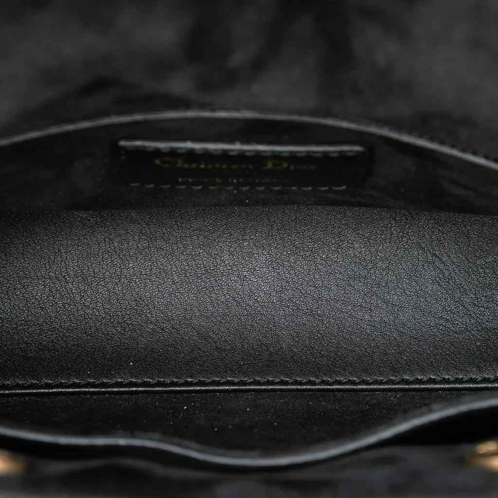 Dior Mini Embroidered Canvas Swords Lady Dior Yellow Very good - Model View
