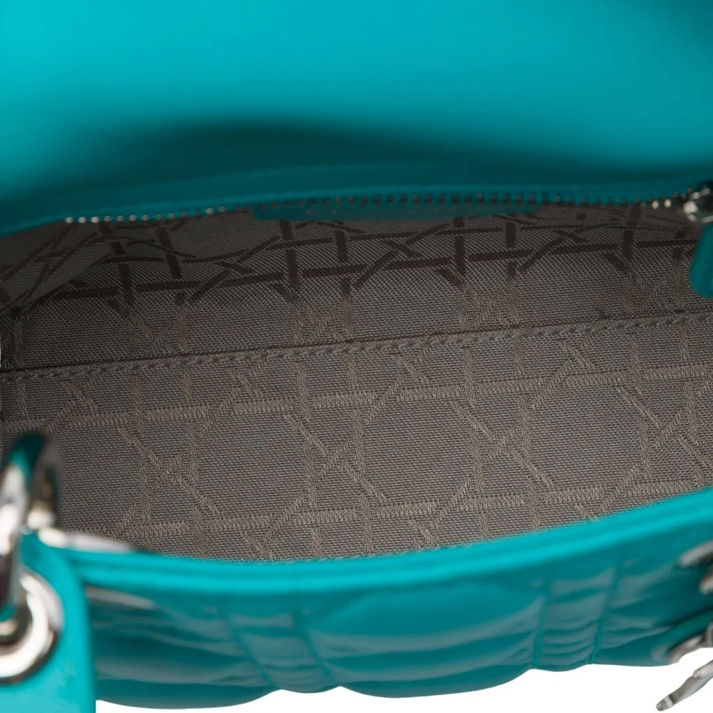 Dior Mini Lambskin Cannage Lady Dior Blue Leather Very good - Model View