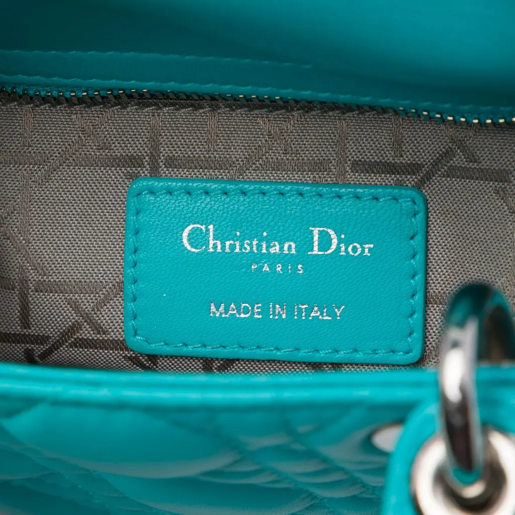 Dior Mini Lambskin Cannage Lady Dior Blue Leather Very good - Box View