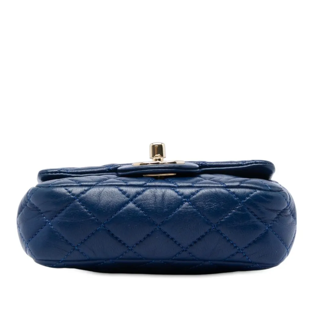Chanel Extra Mini CC Quilted Lambskin Heart Valentine Charms Flap Blue Leather Very good - Inside View