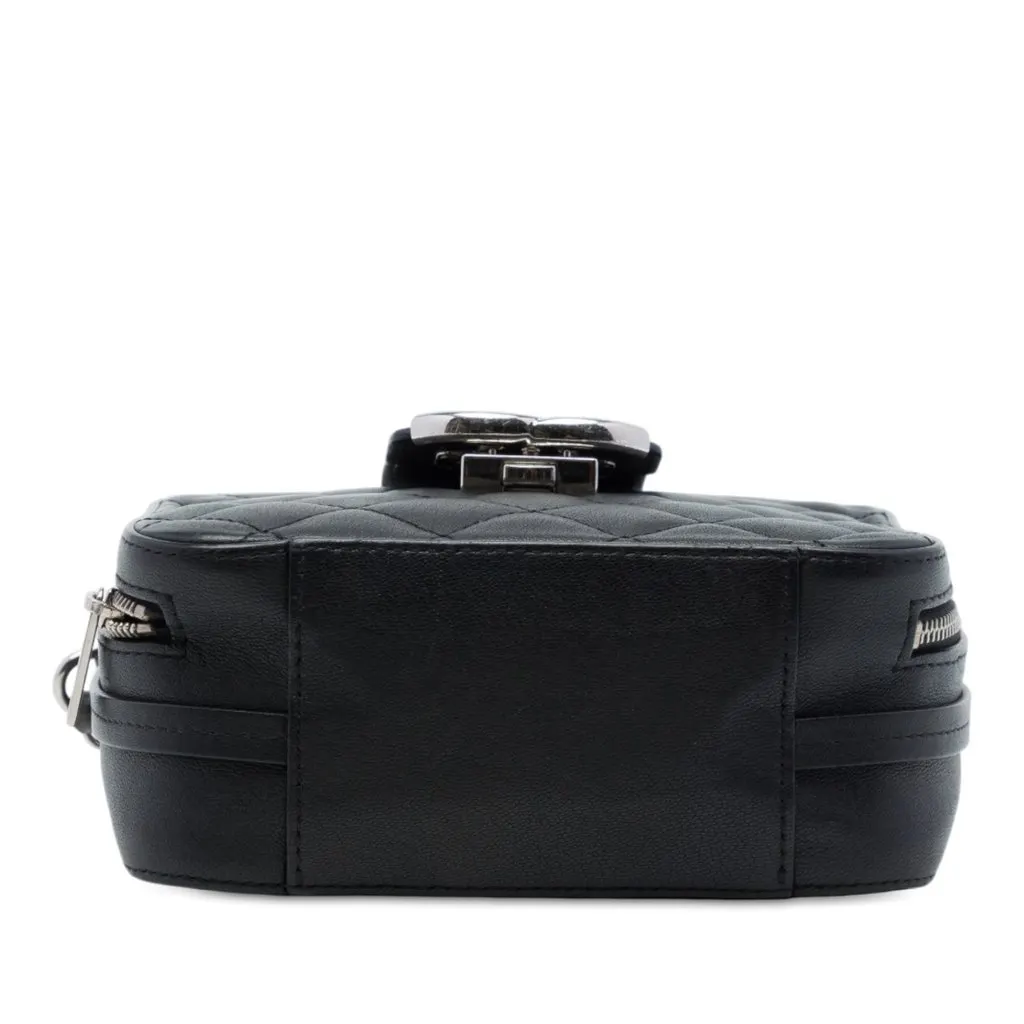 Chanel Mini Quilted Lambskin CC Box Camera Bag Black Leather Very good - Inside View