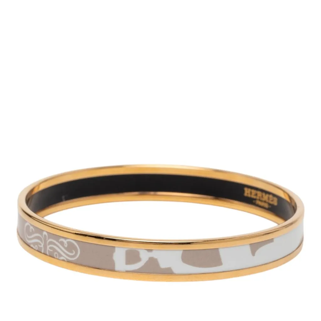 Hermès Narrow Brides de Gala Tattoo Enamel Bangle 65 Brown Very good - Back View
