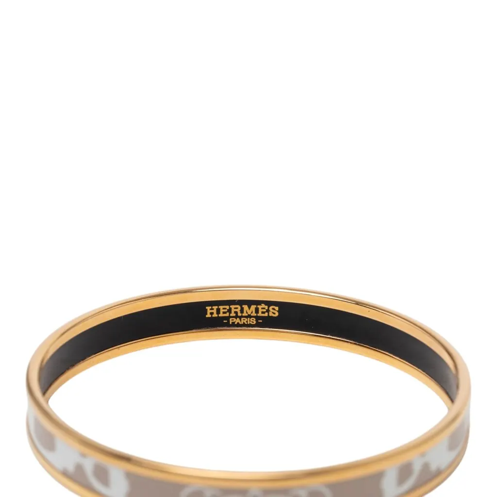 Hermès Narrow Brides de Gala Tattoo Enamel Bangle 65 Brown Very good - Box View
