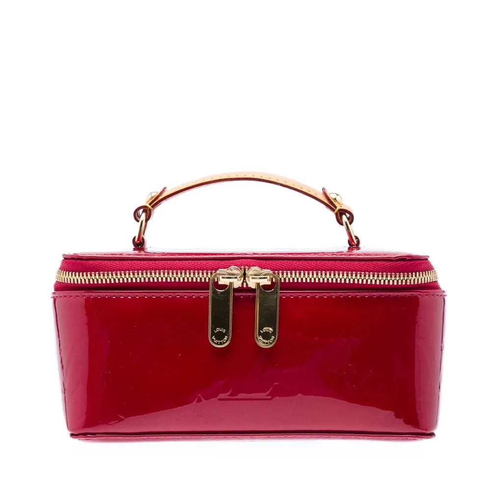 Louis Vuitton Monogram Vernis Jewelry Case Red Leather Very good - Front View