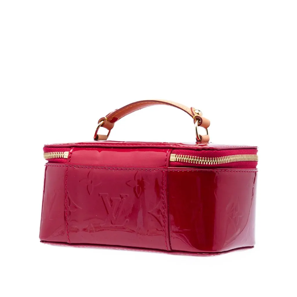 Louis Vuitton Monogram Vernis Jewelry Case Red Leather Very good - Back View