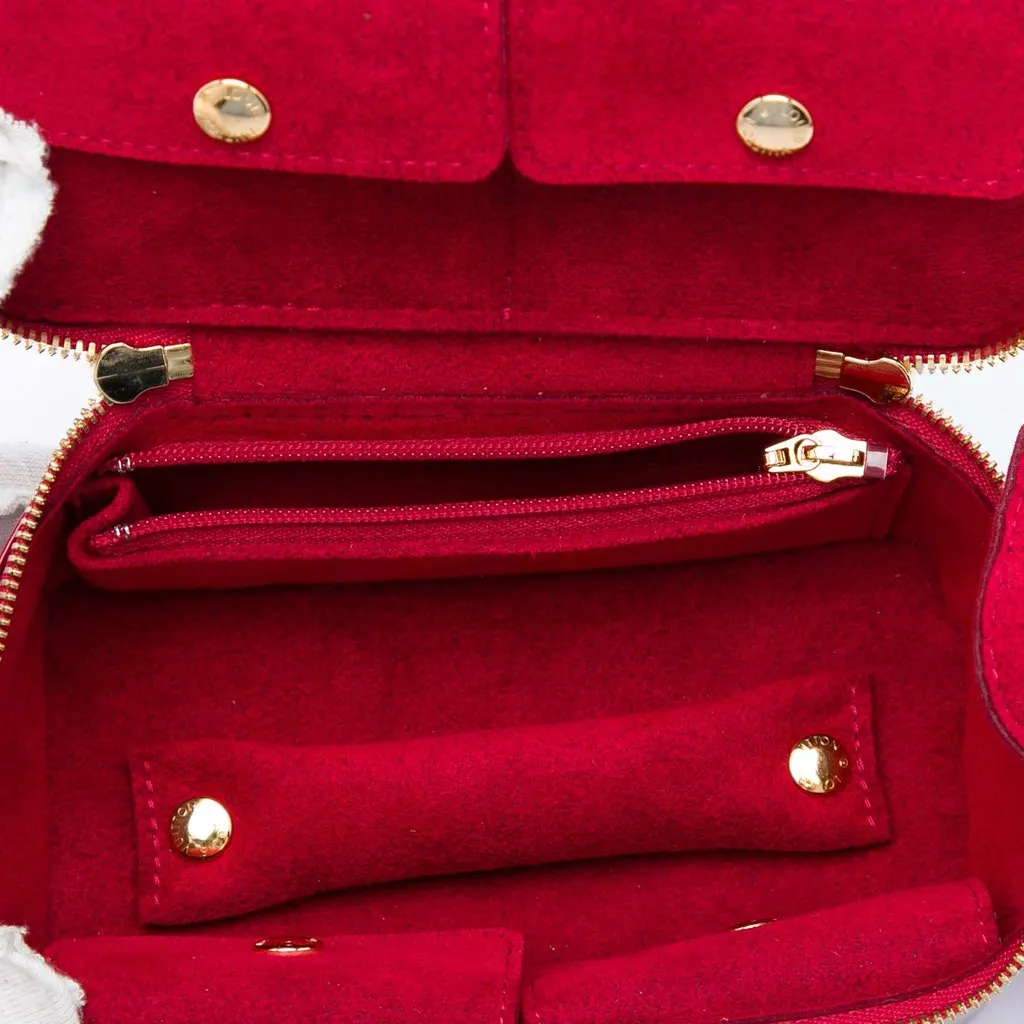 Louis Vuitton Monogram Vernis Jewelry Case Red Leather Very good - Model View