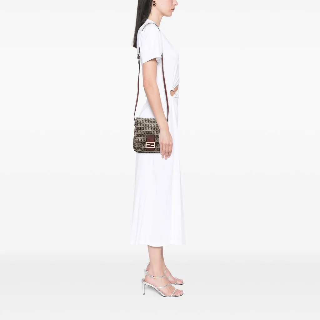 Fendi Zucchino Canvas Crossbody Brown Very good - Box View