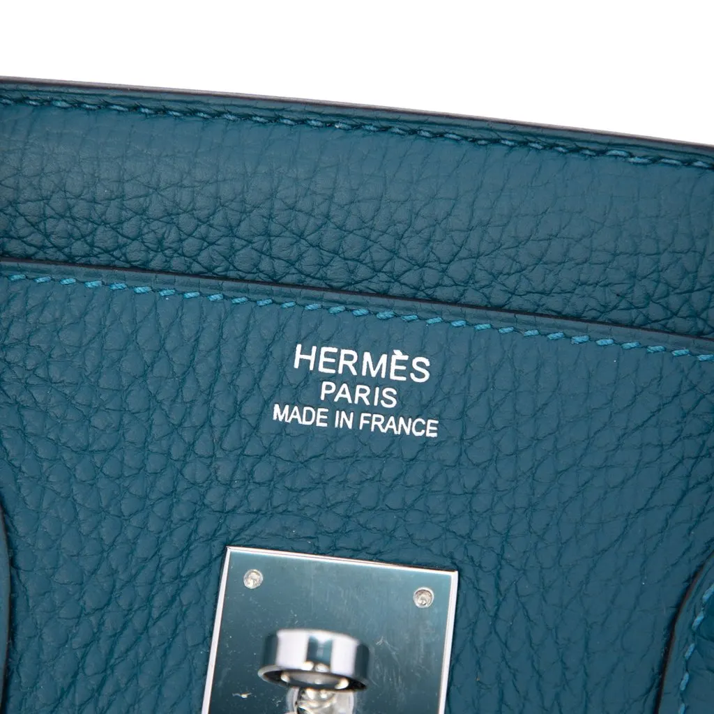 Hermès Clemence Birkin Retourne 35 Blue Leather Very good - Box View
