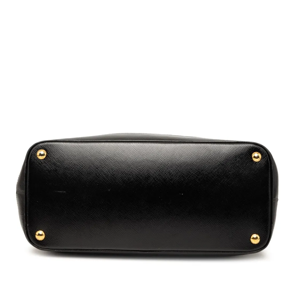 Prada Saffiano Vernice Trimmed Tessuto Parabole Tote Black Very good - Inside View