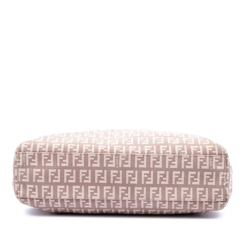 Fendi Small Zucchino Canvas Tote Pink Canvas Good - Inside View