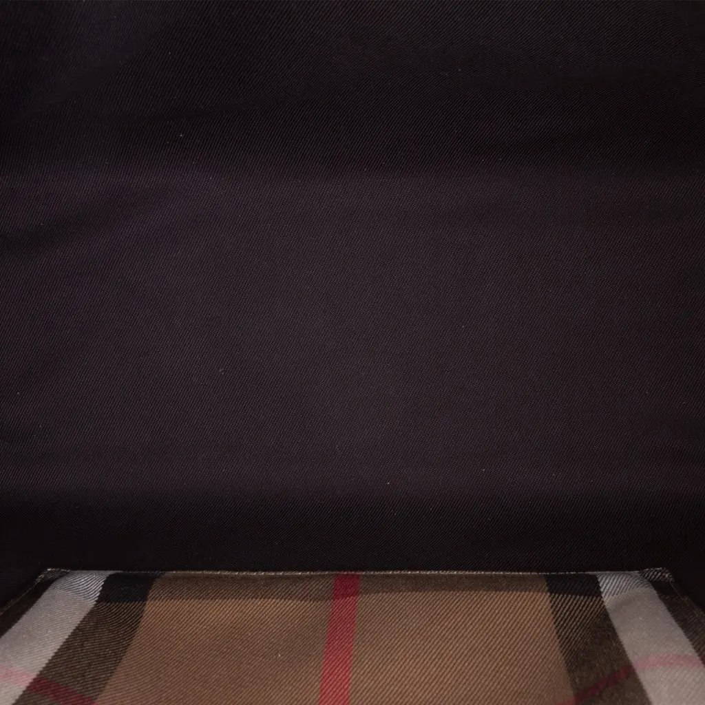 Burberry Leather and Mega Check Canvas Banwell Satchel Black Leather Very good - Model View