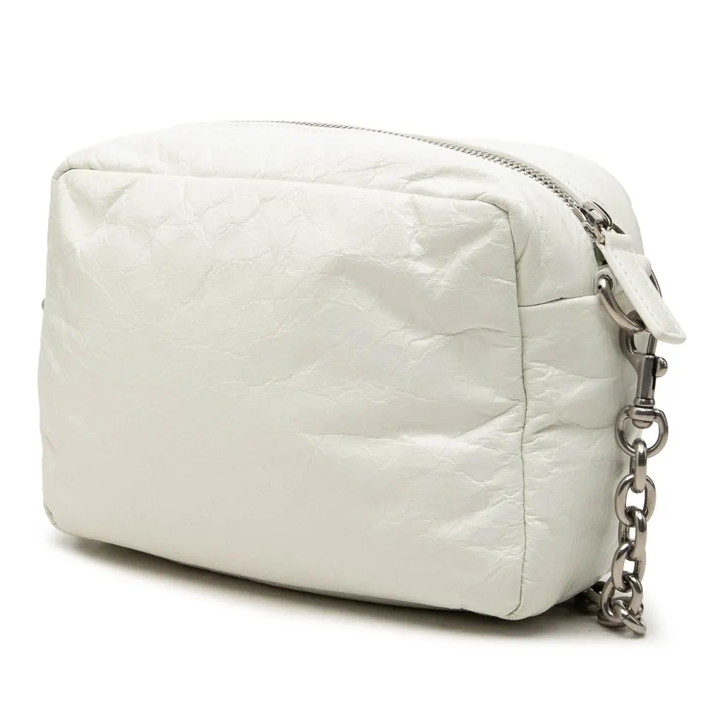 Balenciaga Calfskin Monaco Chain Camera Bag XS White Leather Very good - Back View