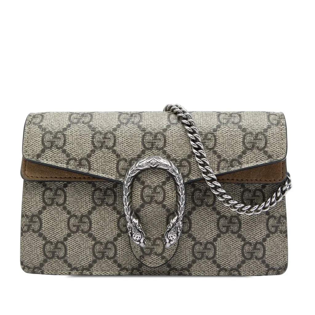 Gucci Mini GG Supreme Dionysus Crossbody Beige Very good - Front View