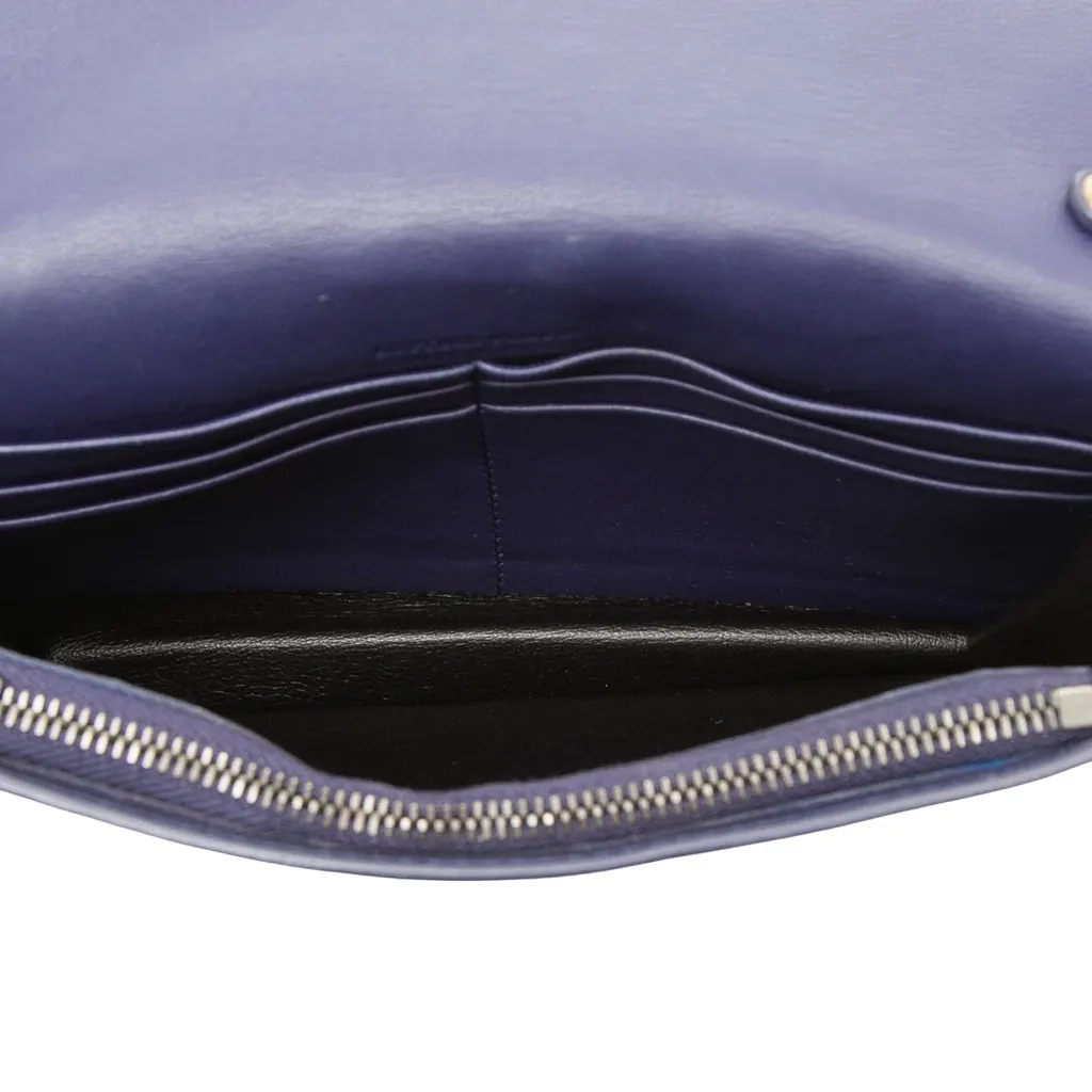 Bottega Veneta Nappa Intrecciato Wallet On Chain Blue Leather Very good - Model View