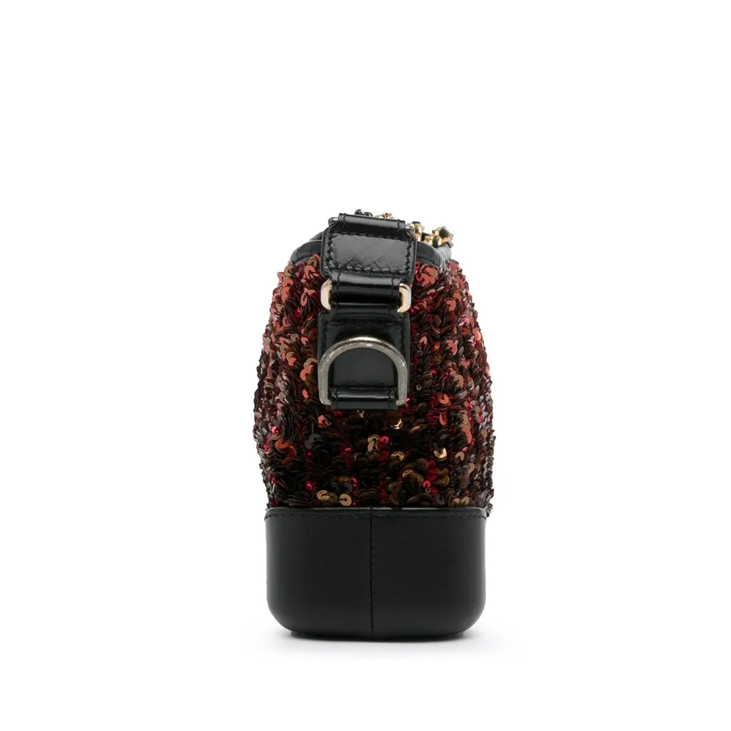 Chanel Small Sequin Gabrielle Crossbody Brown Leather Very good - Inside View
