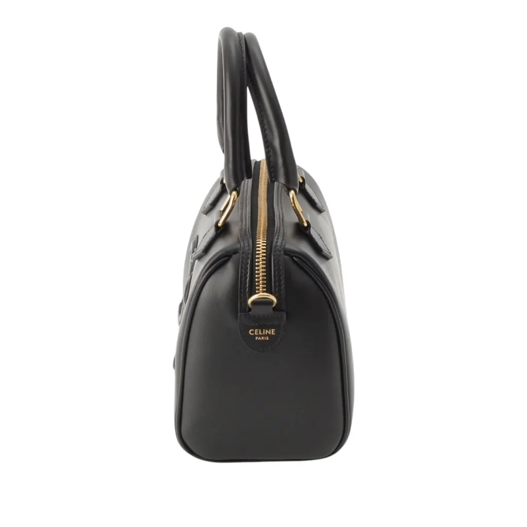Celine Smooth Calfskin Cuir Triomphe Satchel Black Leather Very good - Inside View