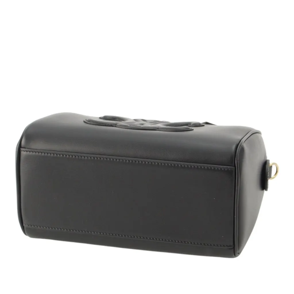 Celine Smooth Calfskin Cuir Triomphe Satchel Black Leather Very good - Box View