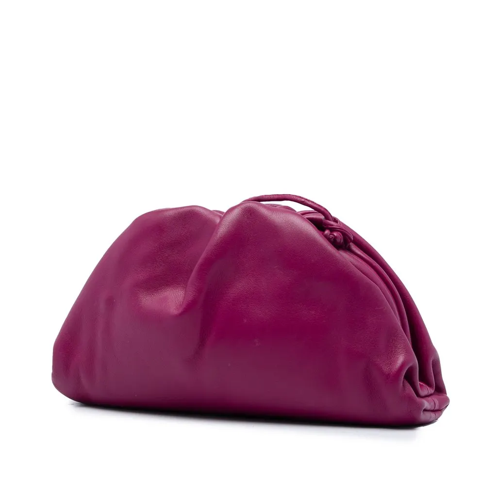 Bottega Veneta Lambskin The Mini Pouch Crossbody Purple Leather Very good - Back View