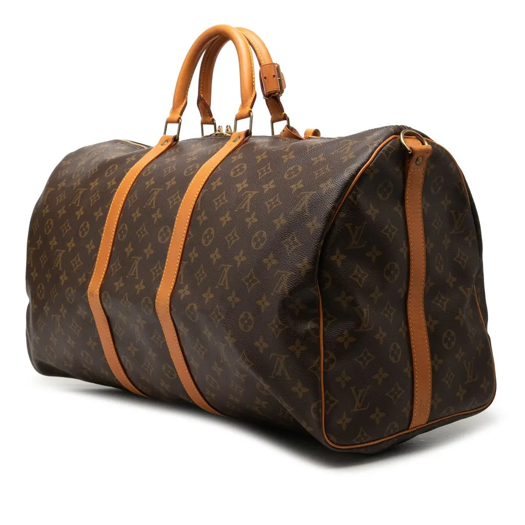 Louis Vuitton Monogram Keepall Bandouliere 55 Brown Very good - Back View