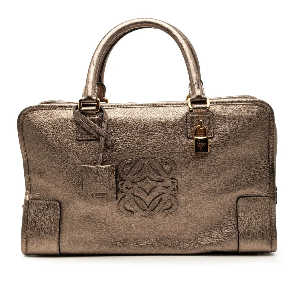 Loewe Metallic Goatskin Amazona 36 Gold Leather Very good - Front View