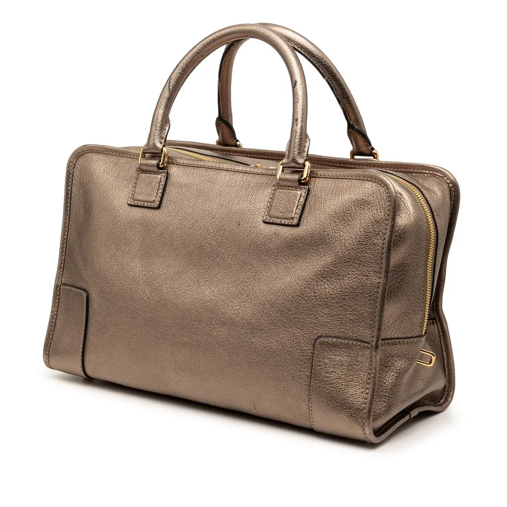 Loewe Metallic Goatskin Amazona 36 Gold Leather Very good - Back View