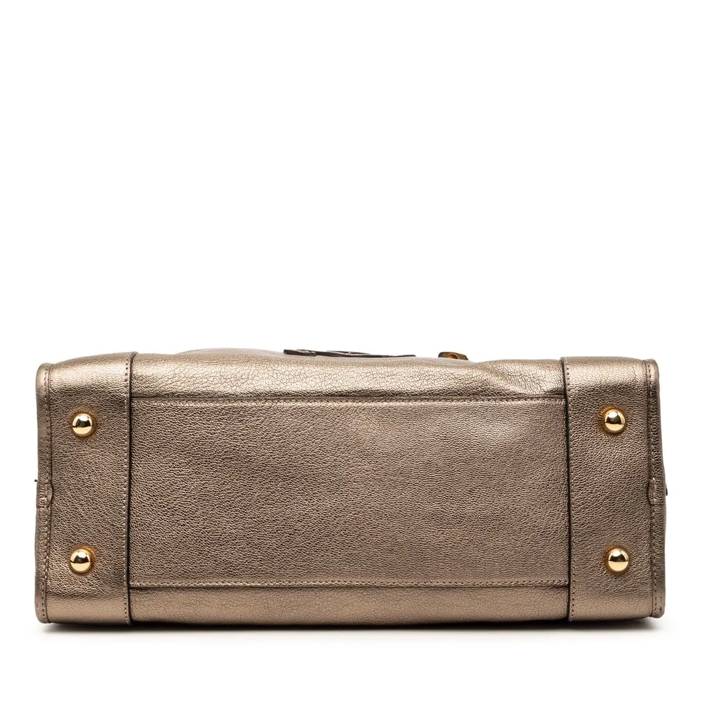 Loewe Metallic Goatskin Amazona 36 Gold Leather Very good - Inside View