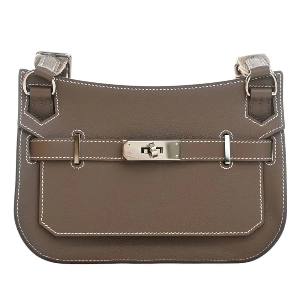 Hermès Mini Evercolor Jypsiere Brown Leather Very good - Front View