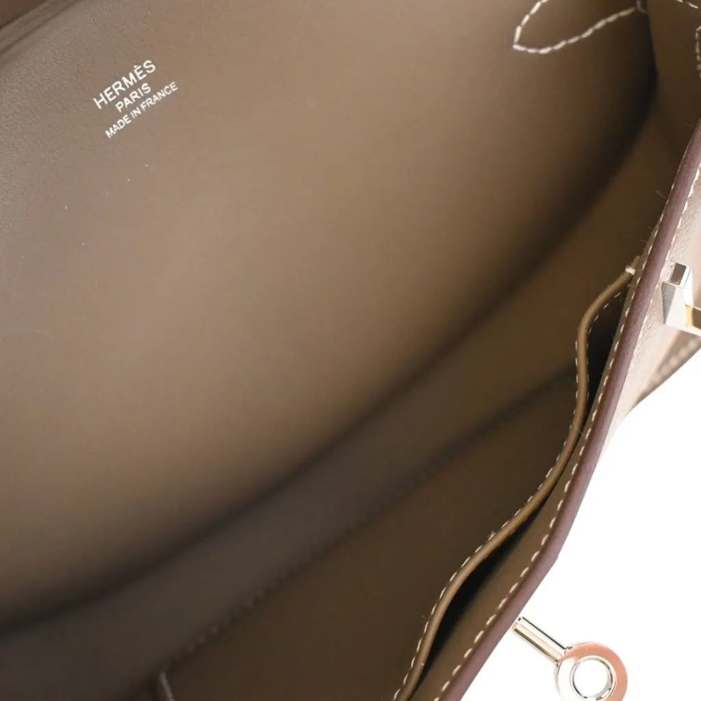 Hermès Mini Evercolor Jypsiere Brown Leather Very good - Model View