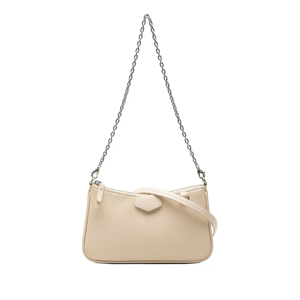 Louis Vuitton Epi Easy Pouch On Strap White Leather Very good - Front View