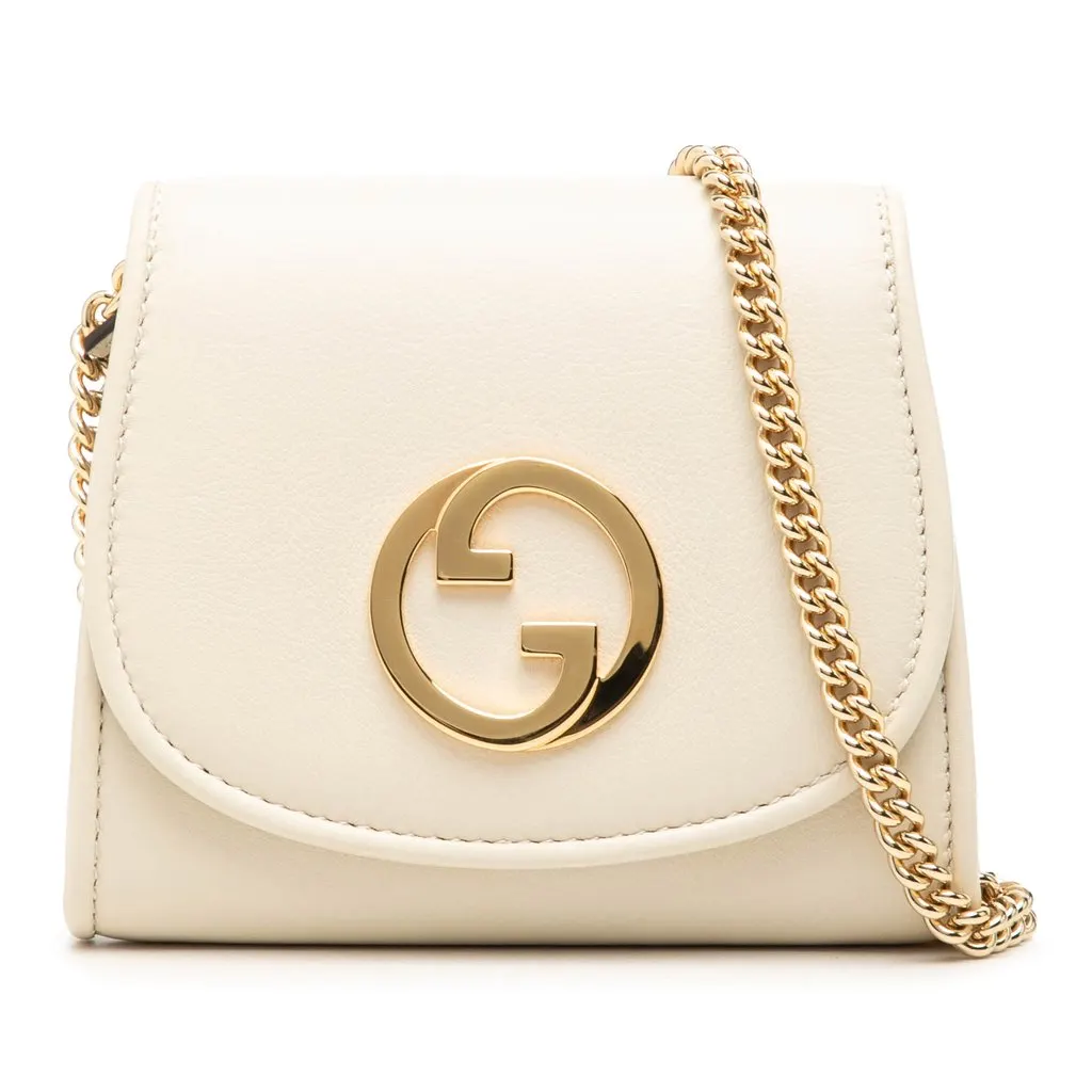 Gucci Medium Calfskin Blondie Wallet on Chain White Leather Very good - Front View