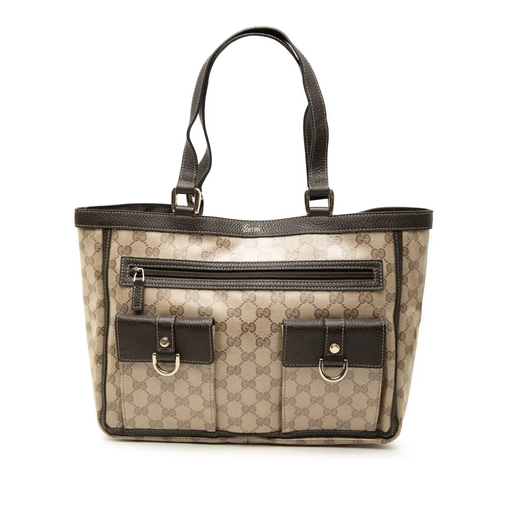 Gucci GG Crystal Abbey D Ring Tote Beige Very good - Front View