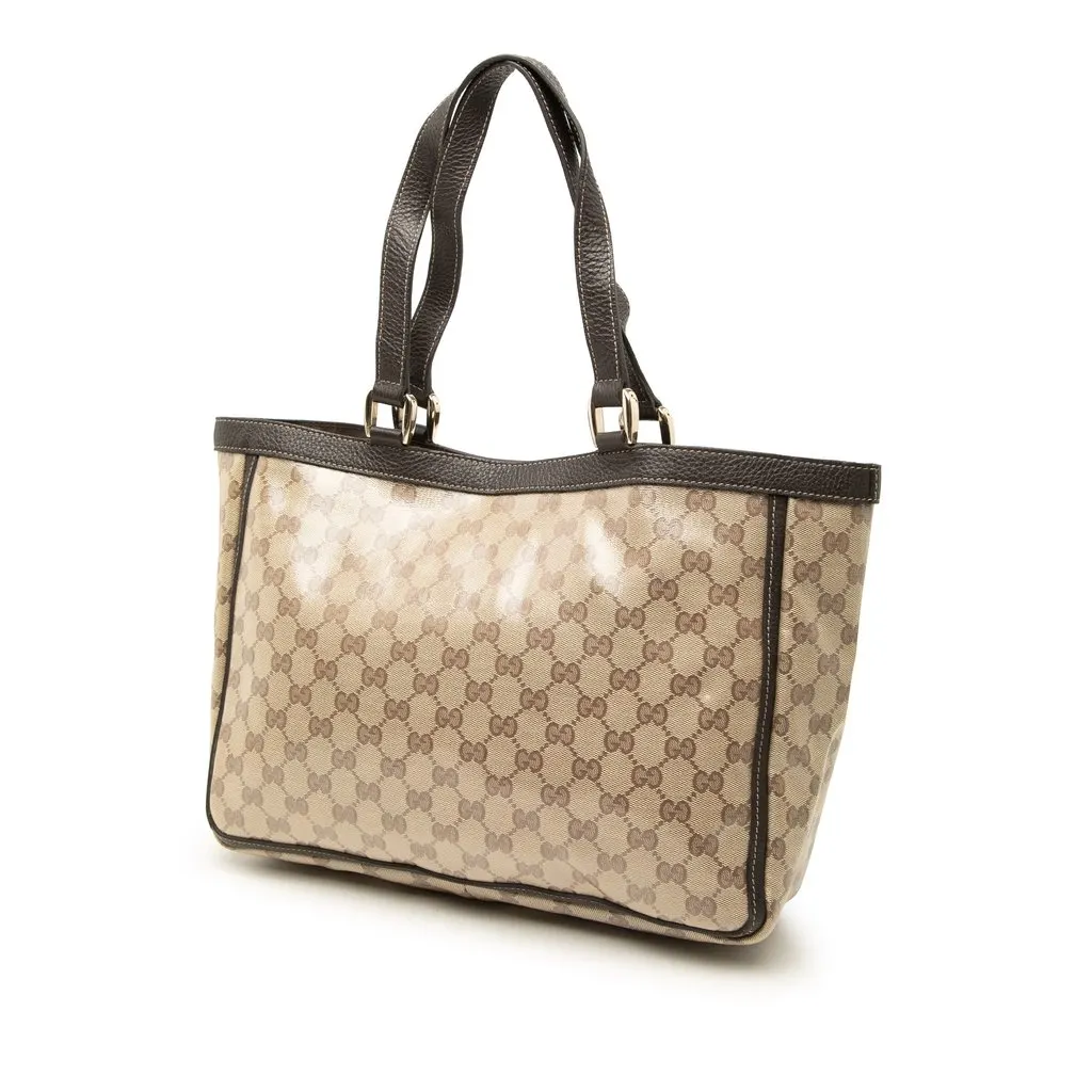 Gucci GG Crystal Abbey D Ring Tote Beige Very good - Back View
