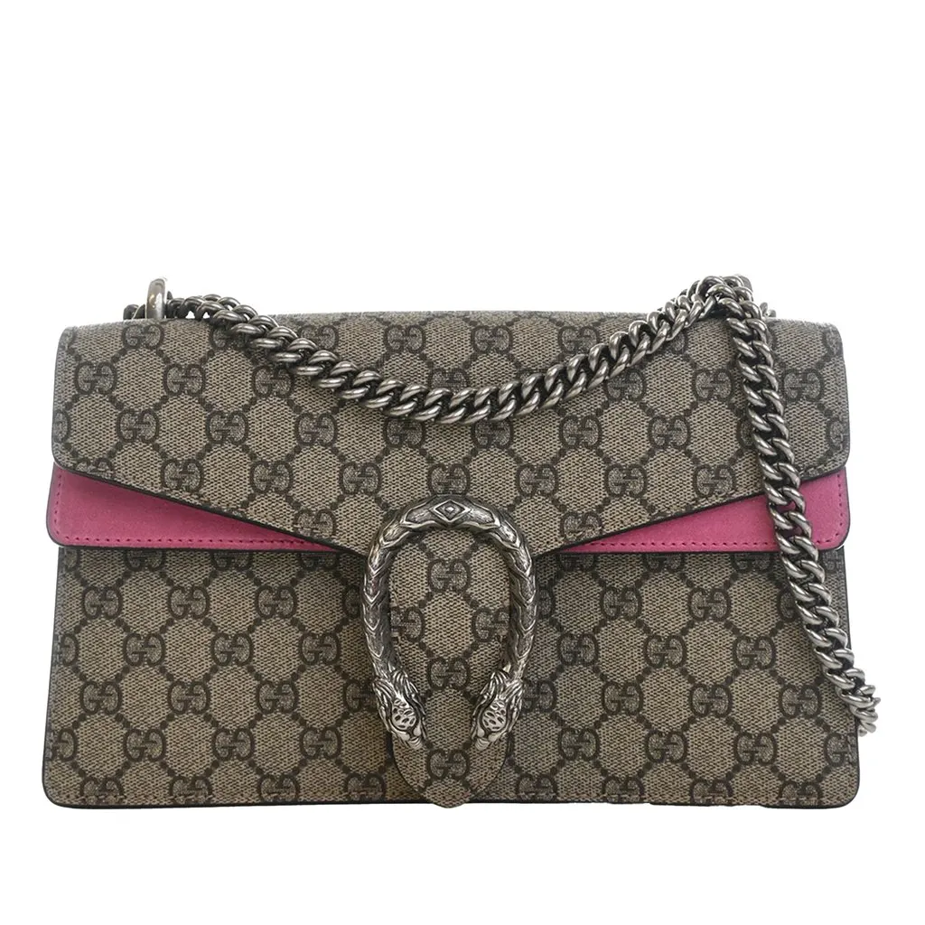 Gucci Medium GG Supreme Dionysus Shoulder Bag Beige Very good - Front View